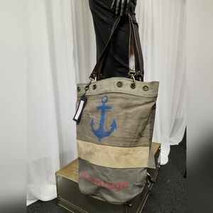 Blue Anchor W/Red USA Vintage Vintage Totebag Unisex - Addiction Brand